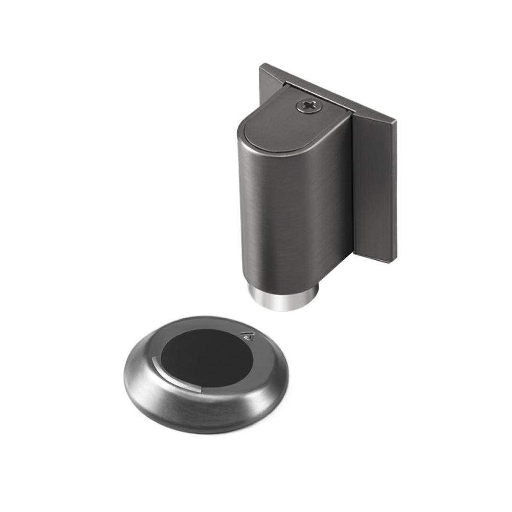 1Pc Heavy Duty Magnetic Door Stopper Stainless Steel Doorstop Black Without Punching Door Suction Door Holder Door Hardware