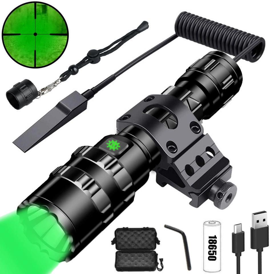 Professional Hunting Tactics Night Reconnaissance LED Flashlight L2 Lamp Beads Waterproof Rechargeable Outdoor Portable Torch