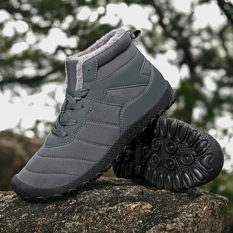 Zimní severovýchodní sametové teplé vysoké bavlněné boty lehké velké velikosti sněhule se silnou podrážkou protiskluzové vysoké bavlněné boty pánské