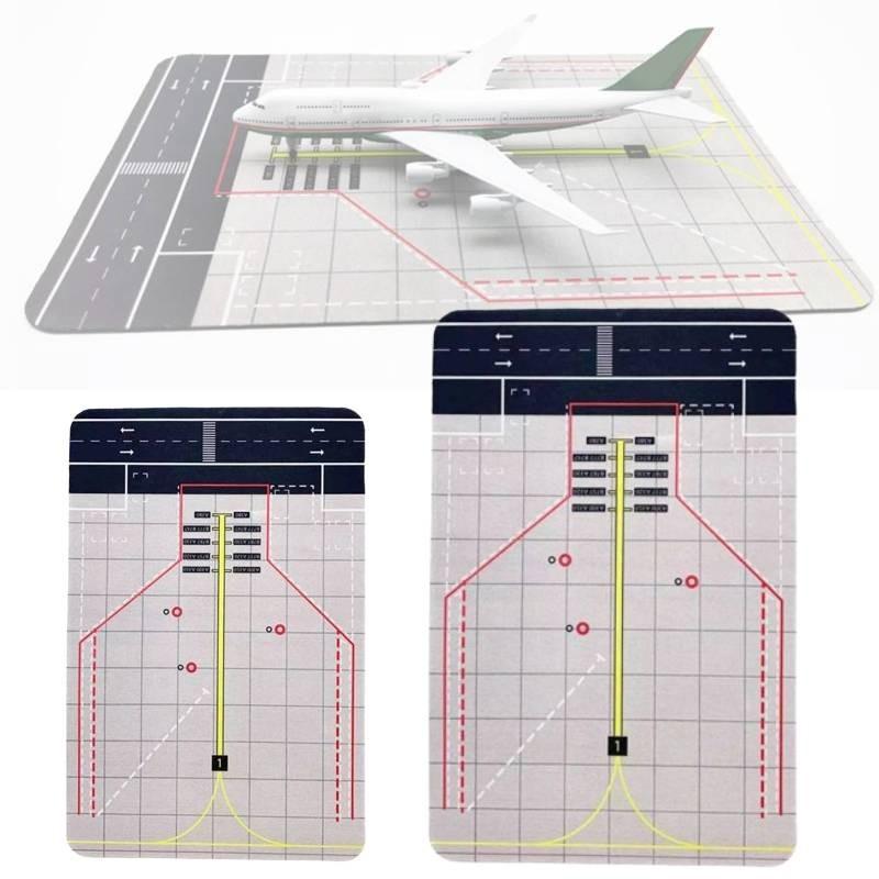 Portable White Airport Model Background With Durable Rubber Runway For Playsets