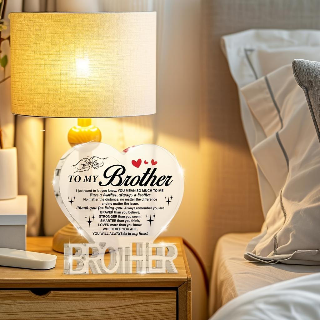 2D Flat Acrylic for Brother Decoration, Indoor and Outdoor Decoration - No Battery/electricity Required, Free Day Decoration, Shop Decoratio