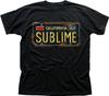 SUBLIME LONG BEACH Car NUMBER Plate Black Printed Cotton T-shirt OZ9593