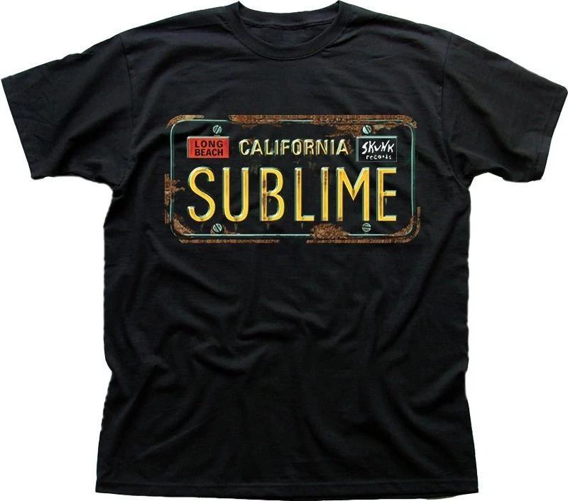 SUBLIME LONG BEACH Car NUMBER Plate black printed cotton t-shirt OZ9593 XXL