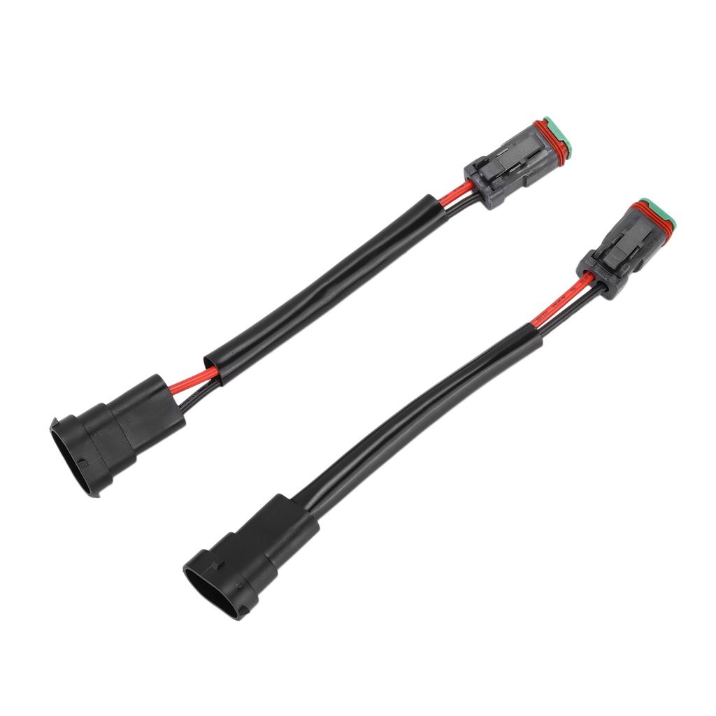 2pcs DT Female to H11 Male Conversion Wire Harness Adapter Waterproof for LED Work Lamp Light Bar