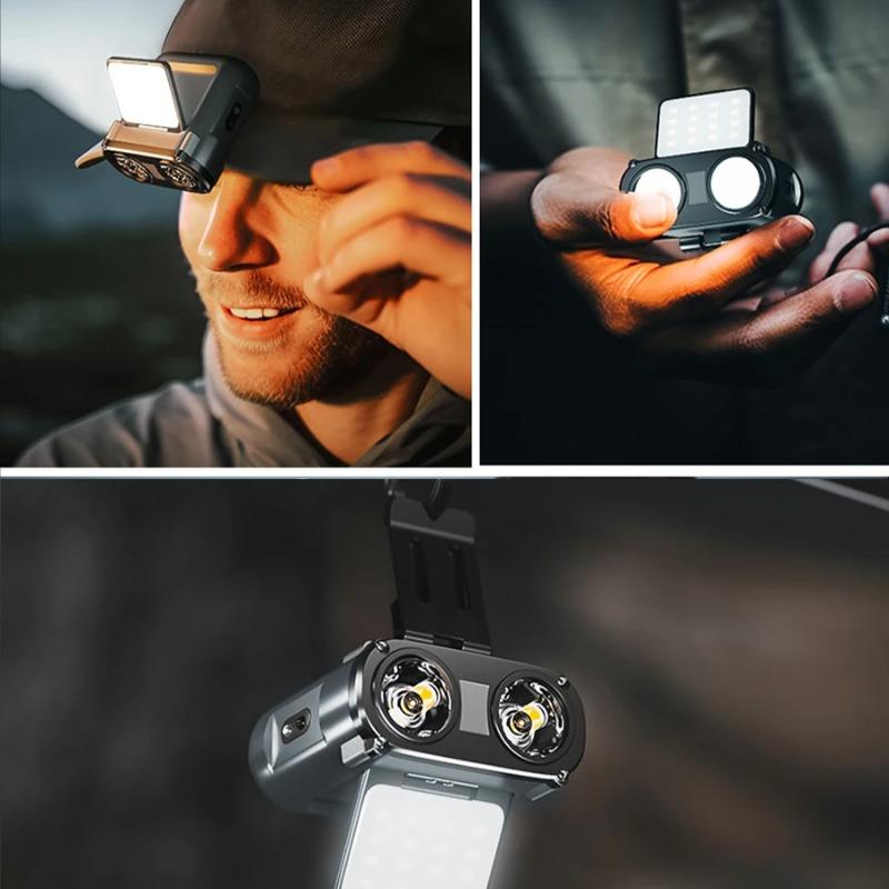 Stirnlampe Typ-C Wiederaufladbare Stirnlampe Tragbare Rotierende Jagdlampen LED Taschenlampe Angeln Stirnlicht Fahrradlicht