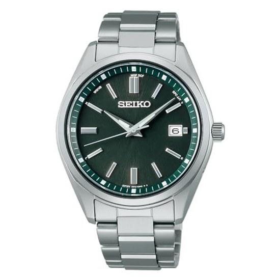 SEIKO SELECTION SBTM319 Japanese-made Mens Wristwatch Solar Radio-controlled Date Calendar Feature Green Dial 10 ATM Water-resistant Stainless Steel