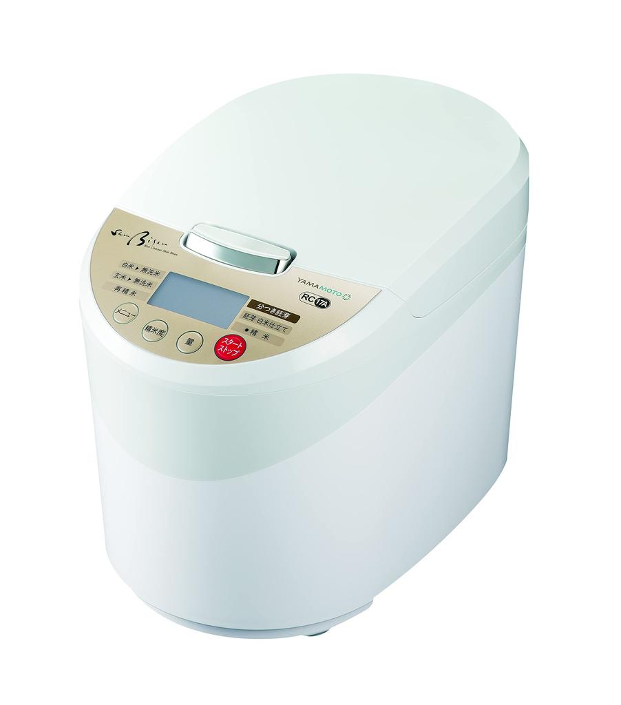 Yamamoto Electric Rice Polishing Machine for Home Use Made In Japan Shin Bisen Rice Separated Germ Easy Operation White Wash-Free YE-RC17A-WH