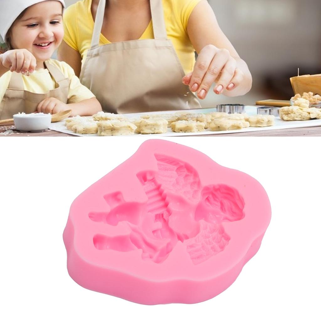Fondant Chocolate Model Angel Shaped Soft Elastic Silicone Chocolate Candy Decorating Model for Baking Cake Making