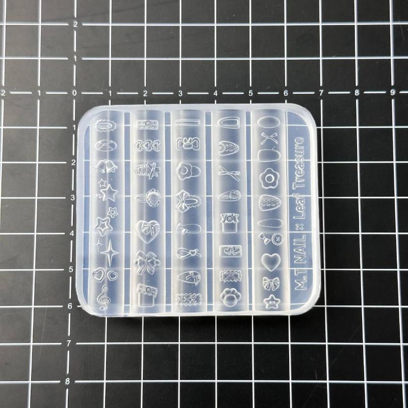 Bowknot 3D Silicone Nail Mold Sweet Flower Heart Lace Transparent Nails Templates Diy Nail Art Decor Manicure Design Tool