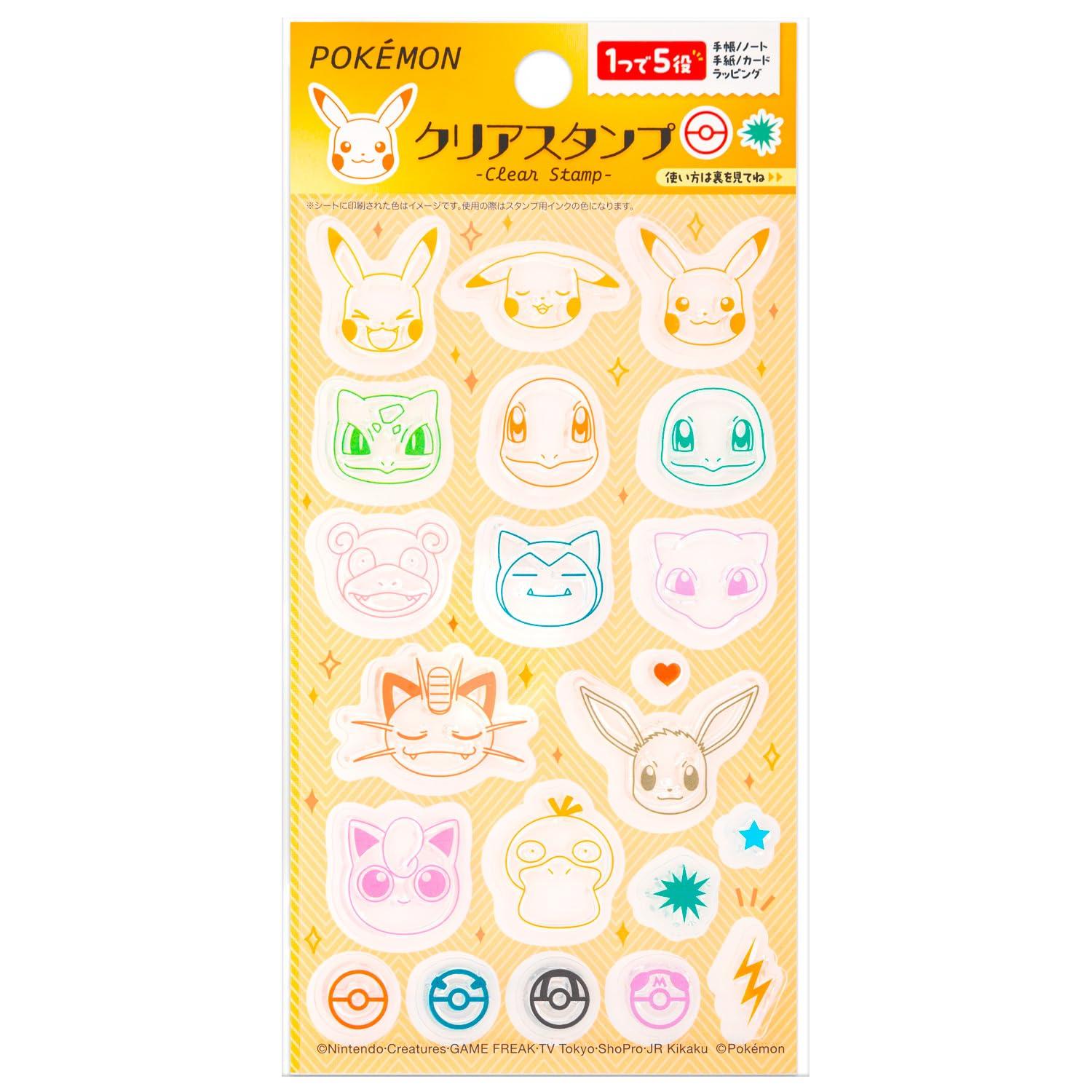 Showa Note Stamp Clear Stamp B Design Pikachu Bulbasaur Meowth Slowpoke 293729002 Pokémon