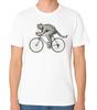 Vintage Cycling Cat On Bicycle Unisex T-Shirt Retro Animal Graphic Bike Tee
