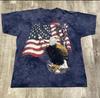 Vintage The Mountain T Shirt Eagle American Flag USA Patriotic Mens XL Blue Y2K