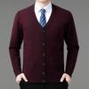 Cardigan gros din lână cu carouri pentru bărbați pentru Toamnă & Iarnă - Pulover-coat stil Tată pentru Vârsta Mijlociu & Vârstnici