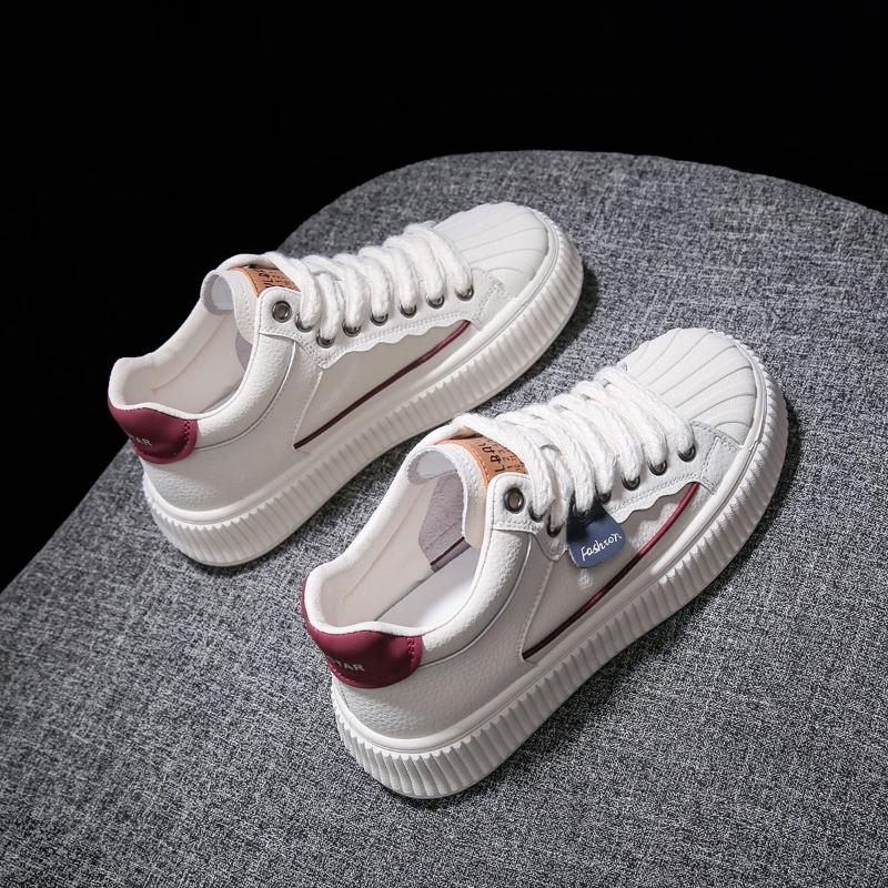 Damen Weiße Plateau Schuhe Leichte Klobige Sneaker Mode Outdoor Trainer Weiblich Lässig Schnürschuhe Vulkanisierte Schuhe