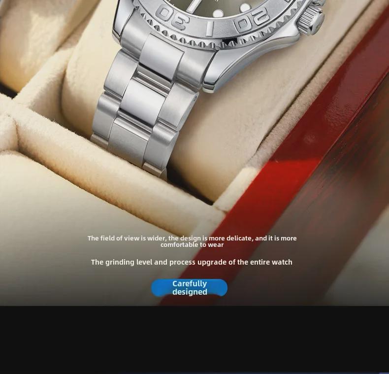 Duke of Lorraine 1955 – Graue automatische Herren-Yachtuhr mit leuchtendem Zifferblatt und Kalender