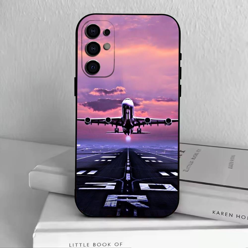 A-Airplane Plane Phone Case For Samsung S25,S24,S21,S22,S23,S30,Ultra,S20,Plus,Fe,Soft Silicone Black Cover