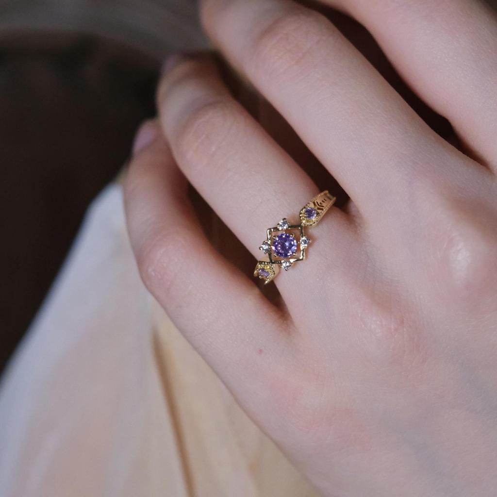 Purple Enamel Butterfly Ring - Luxurious and Vibrant, Versatile, Non-Fading Design for Women