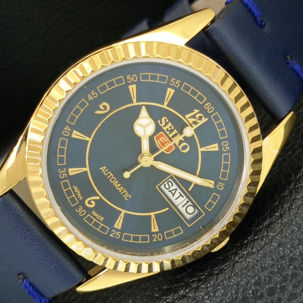 АВТОМАТИЧЕСКИЕ ВИНТАЖНЫЕ ОТРЕСТАВРИРОВАННЫЕ МУЖСКИЕ ЧАСЫ SEIKO 5 6309A ЯПОНИЯ СИНЕГО ЦВЕТА a443524-5