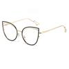 Trendy Color Changing Glasses, Anti Blue Light Glasses, Women's Fashionable Flat Light Glasses, Cat's Eye Frames