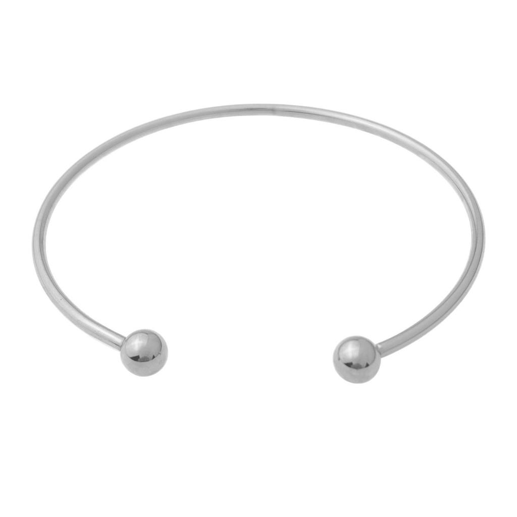Simple Hundred Matching Glossy Bracelet Female Garlic Bracelet c-Shaped Double Bead Opening Adjustable Bracelet