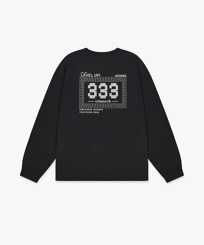 Teulimachi Tri Oversized Long Sleeve Back Print Dark Gray