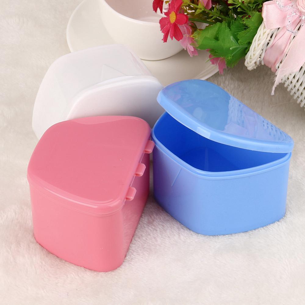 

Denture Bath Appliance False Teeth Box Storage Case Rinsing Basket