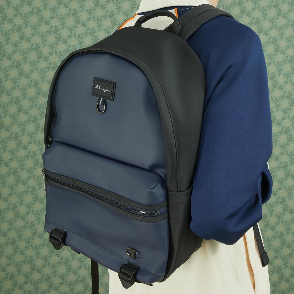 Champion Champ Tracer Backpack 2 Script Logo Leather Label Metal Buckle Fashionable Versatile Trendy Fabric Synthetic Leather Backpack U4AACPU05