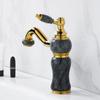 Gold Bathroom Faucet Brass and Marble Gold Bathroom Basin Faucet Cold And Hot Water Mixer Sink Tap Deck Mounted  Gold Tap