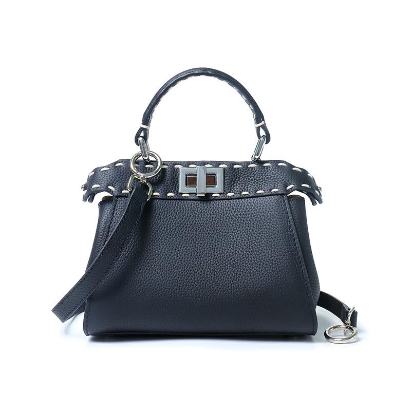 Τσάντα Γάτας από Δέρμα Πρώτης Στρώσης, Μοναδική Δερμάτινη Υφή, Ευέλικτη Τσάντα με Διπλό Κλείδωμα, Τσάντα Ώμου, Χιαστί, Χειρός