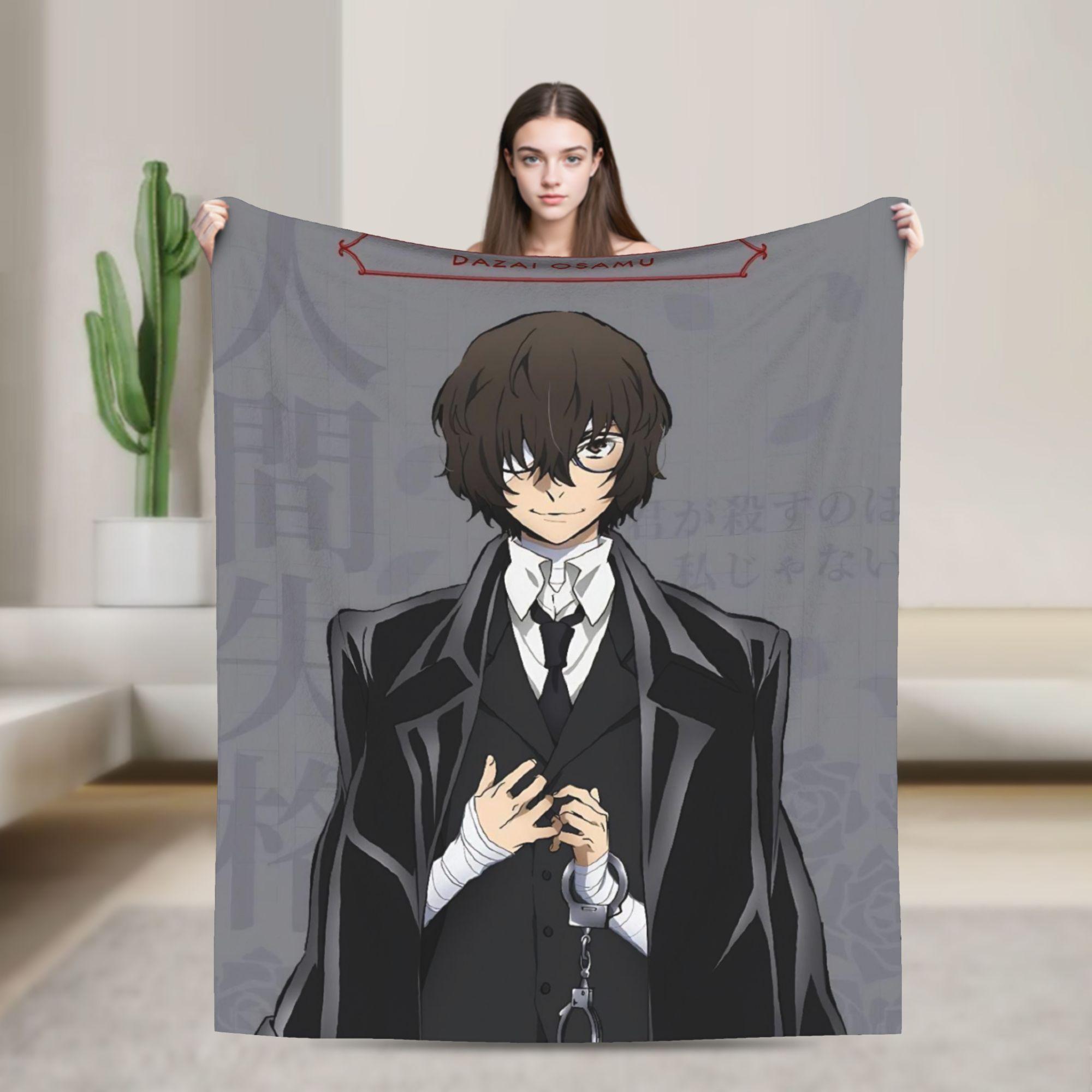 

Dazai Bungo Stray Dogs Blankets Flannel Print Breathable Super Warm Throw Blanket for Bed Couch Bedding Throws 75x90cm
