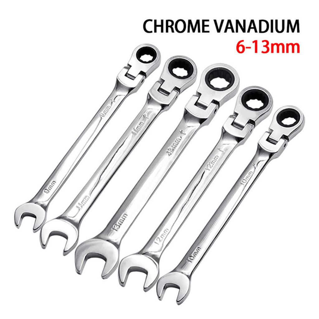 6/7/8/9/10/11/12/13mm Ratcheting Wrench Flexible for Head Dual-use Ratcheting Tool Ratcheting Car Hand Tools Multi Tool