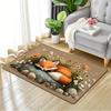 1pc Non-Slip Floor Mat - Cute Fox & Floral Doormat, Machine Washable Soft Polyester Mat for Entryway, Living Room, Bedroom - Rus