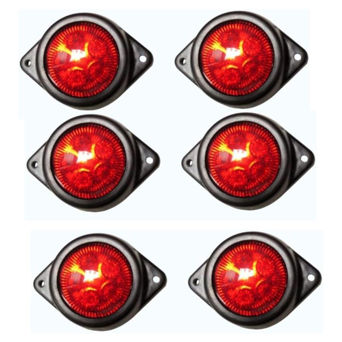 

LED Outline Marker Lights Trailer for Truck 24V Red Clearance Chicken Lights for Semi Trucks Freightliner Cargo – Universal Fit (Pack of 6)