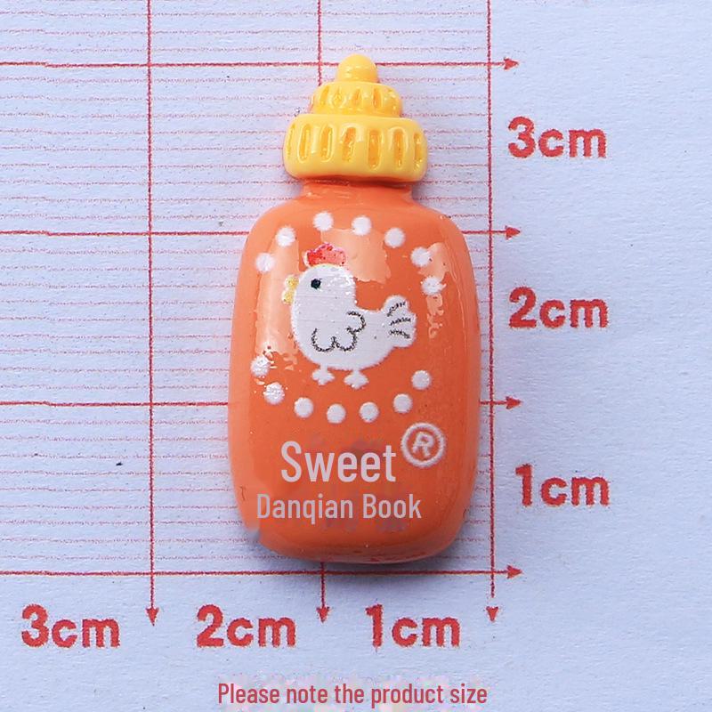 Bouteille d'assaisonnement créative de dessin animé: Accessoires faits main en résine à base de colle crème pour boucles de chaussures et épingles à cheveux