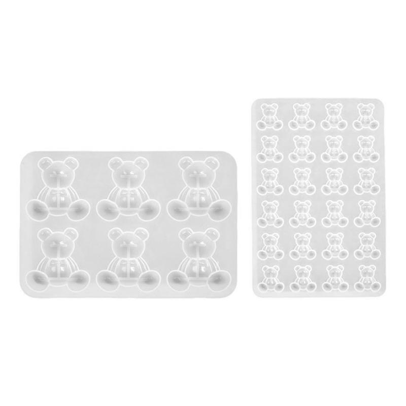 Bear Earring Silicone Mold Brooch Hair Pin Decorative Casting Mold Headwear Clip Mold DIY Craft Jewelry Making Supplies