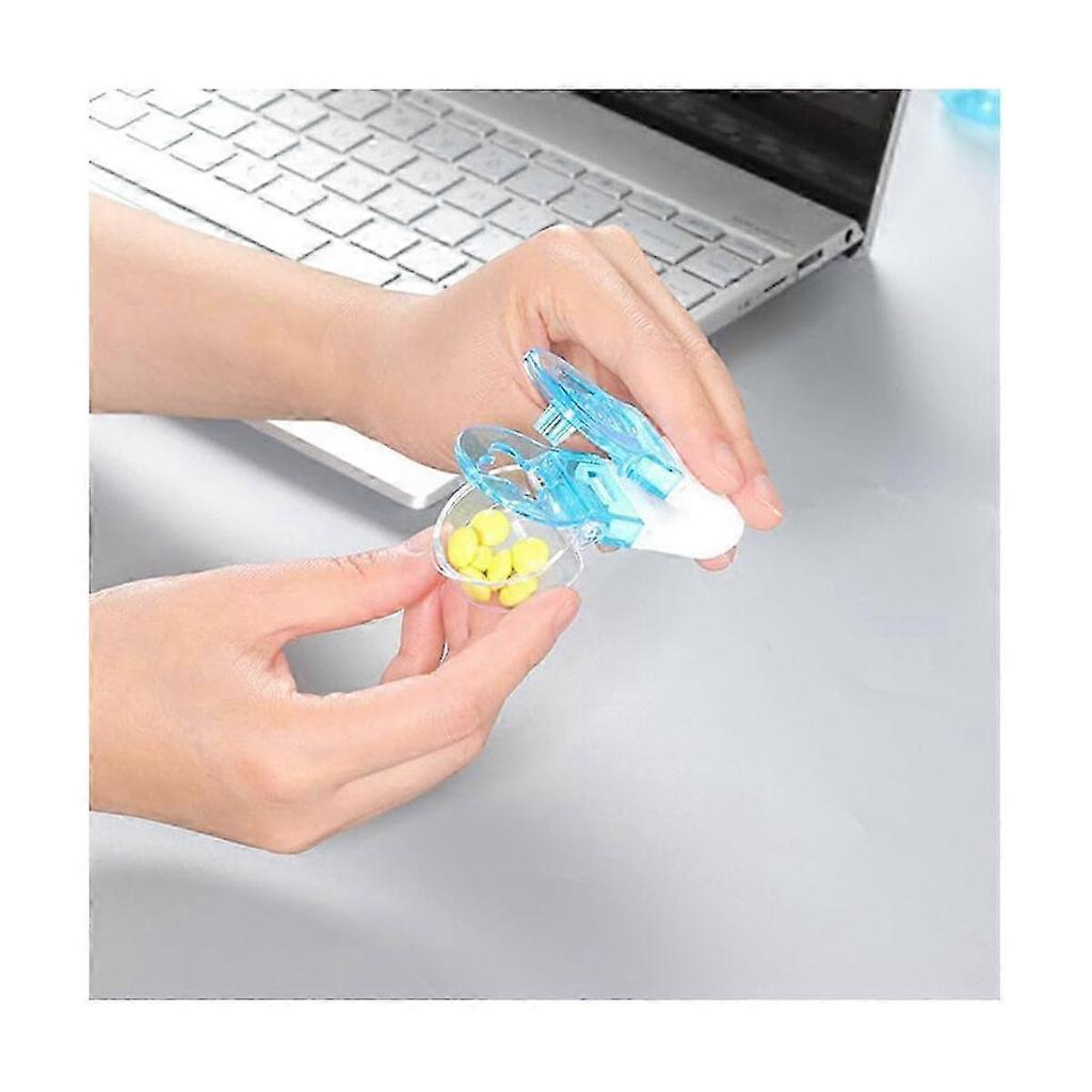 3Pcs Portable Pill Taker,Portable Pill Taker Remover, Pill Cutter,Tablet Dispenser,Portable No Cont