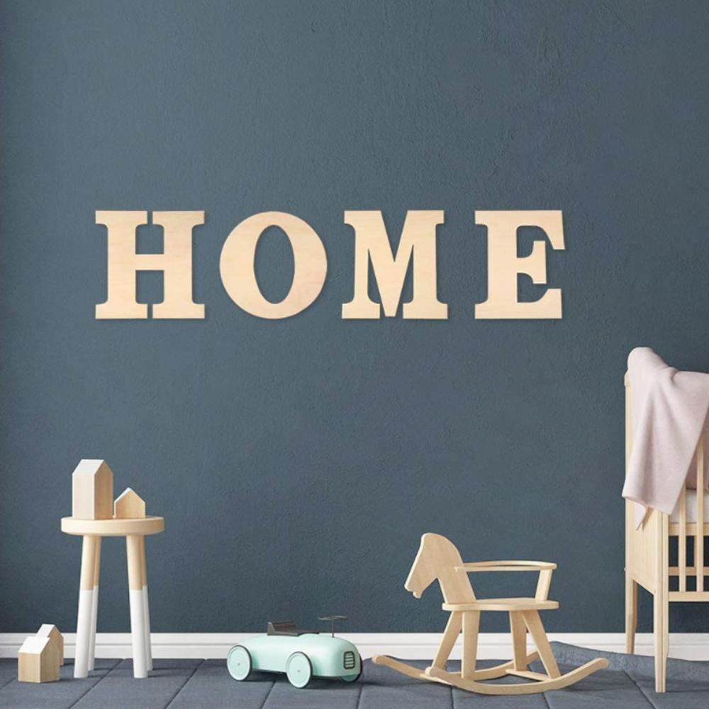 Arts Home Decoration Wall Door Ornaments DIY Wood Craft Blank Paintable 30CM Wooden Letters Unfinished Alphabet