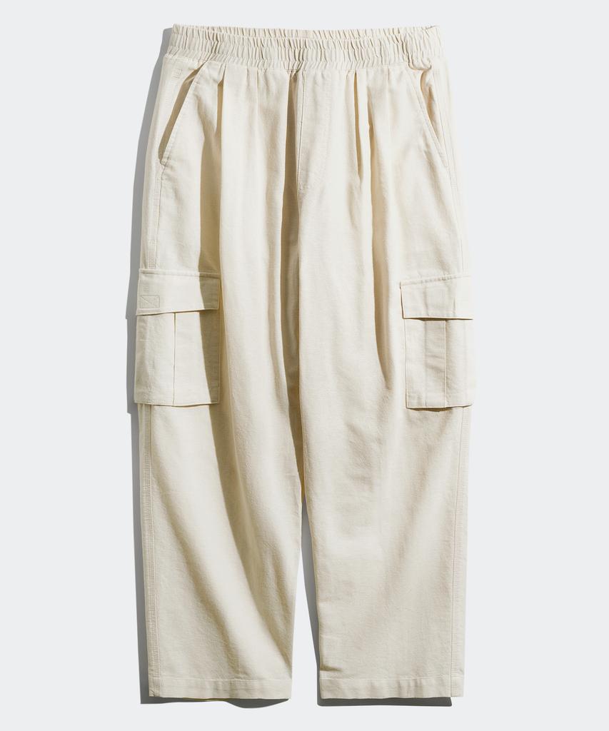 PERSTEP Cool Mix Wide Linen-Like Cargo Long Pants Cream Smlp4561