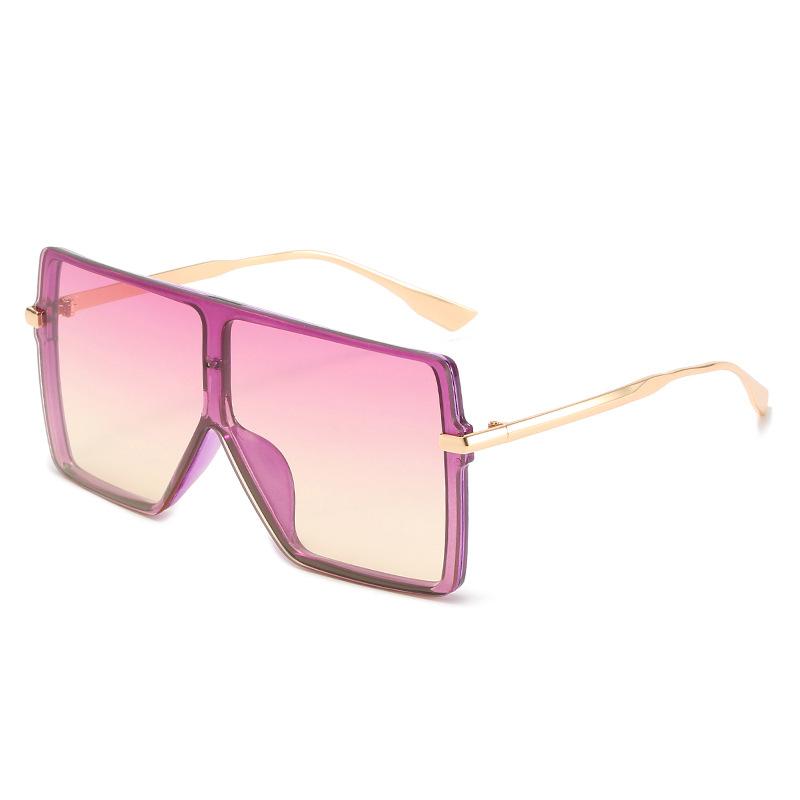 New Large Square Sunglasses, European And American Trend Integrated Face Covering Glasses, Women'S Personality Integrated Street Sunglasses