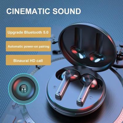 TWS Ture Kabellose Kopfhörer Bluetooth 5.0 EARBUDS Mini-Headset mit Rauschunterdrückung, wasserdichte Sport-Kopfhörer zum Laufen