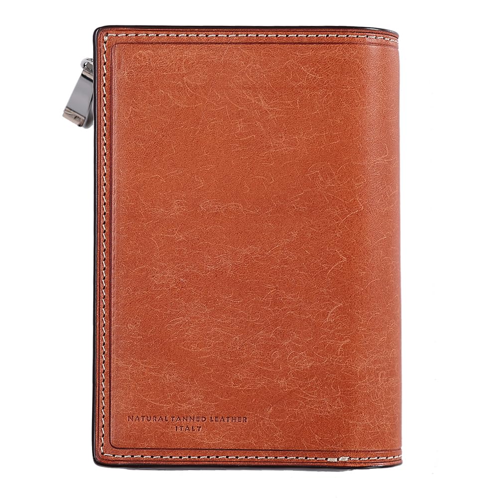 Takeo Kikuchi Margo II Bifold Genuine Medium Half Brown Cowhide Leather Men's Wallet, Leather, Wallet, Wallet, Semi-Long Wallet,