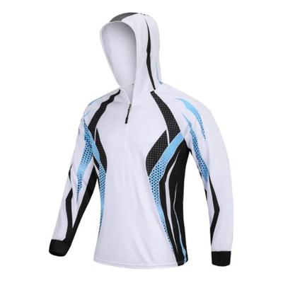 Men's Hooded Zippered Fishing Suit Sun-proof Shirt Breathable Quick-drying Long-sleeved
