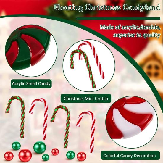 1 Set Christmas Beads Xmas Theme Decorative Anti-fading Happy Holiday Party DIY Floating Candle Faux Pearl for Gift