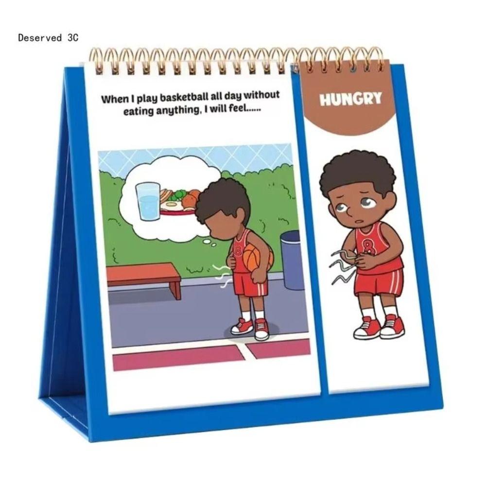 Early Educational Feelings and Emotions Book Montessori Reading Flip Book Kindergarten