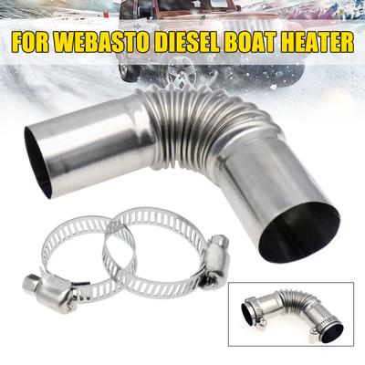 24mm Ellenbogen Rohr Luft Diesel Standheizung Auspuff Rohr Anschluss W/Klemmen Für Eberspacher Für Webasto Boot Heizung