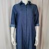 Denim Dress Single Breasted Pockets Summer Buttons Knee Length Dress Streetwear