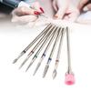 7pcs Tungsten Carbide Nail Bits Manicure Grinding Nail Drill Bits Set with Cleaning Brush Bit Transparent Storage Box