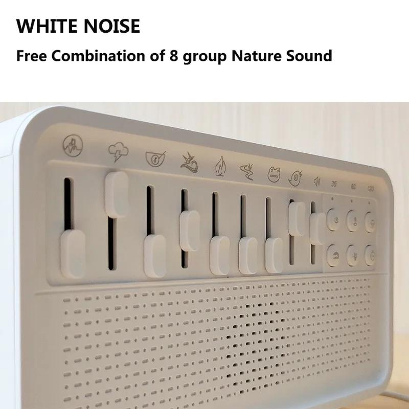3 i 1 Bluetooth-högtalare Vitt brus Sömn Nattlampa Luftfuktare Allt-i-ett-maskin Fri kombination av 8 grupper Naturljud