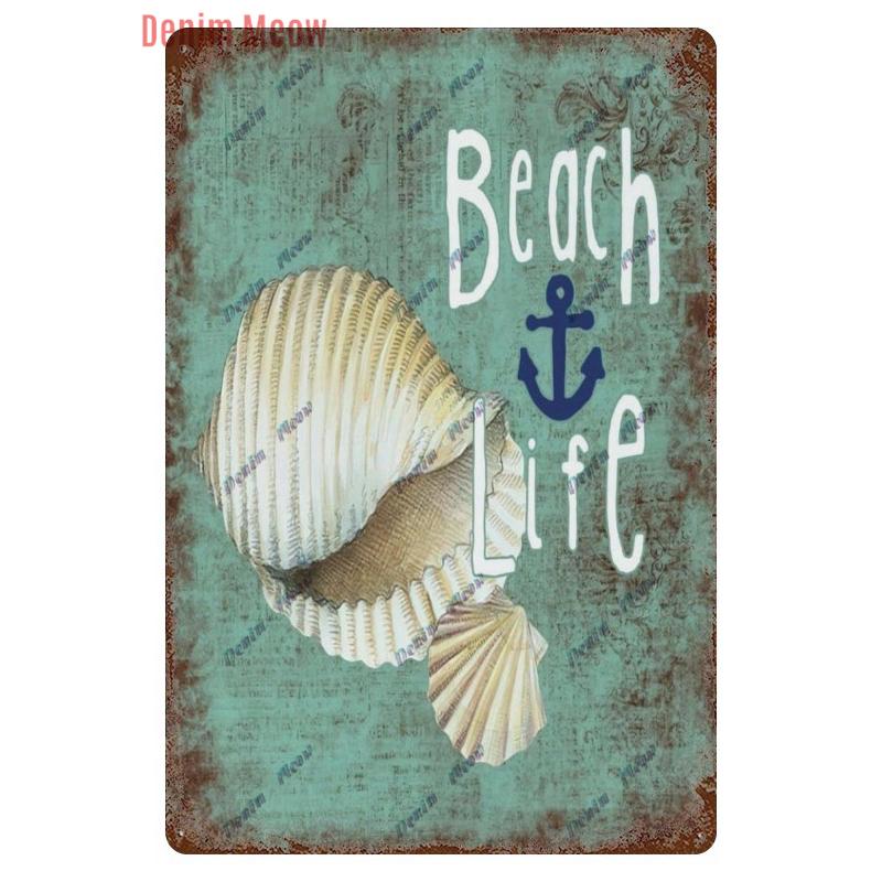 Vintage Sea Turtle Decor, Sea Snail, Metal Tin Sign, Nautical Beach Ocean Theme, Retro Seaside Underwater Summer Plates, WY283