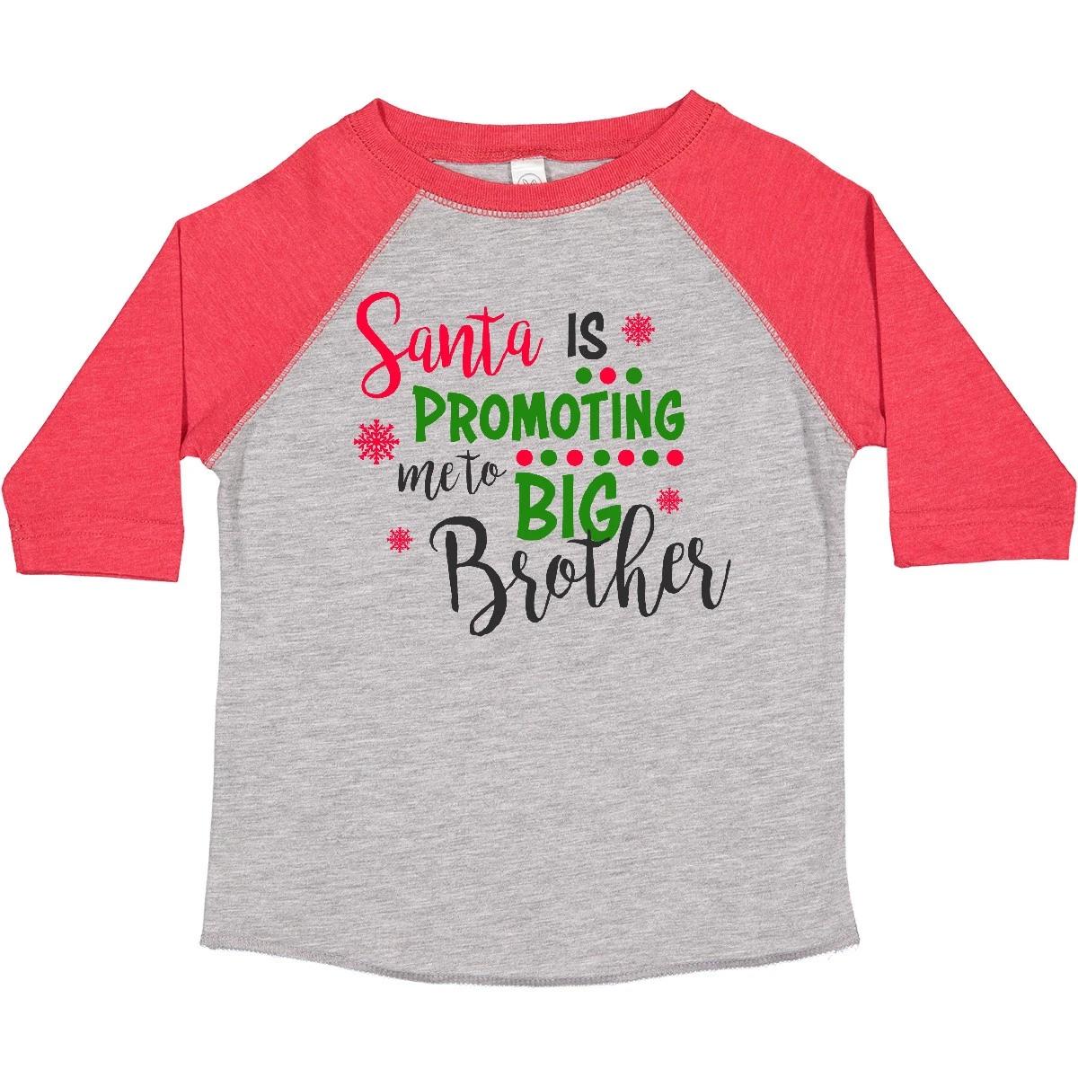 

Inktastic Santa Is Promoting Me To Big Brother Toddler kids boys T-Shirt Kids Sibling Kid 160